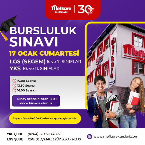 17 Ocak Bursluluk Sınavı